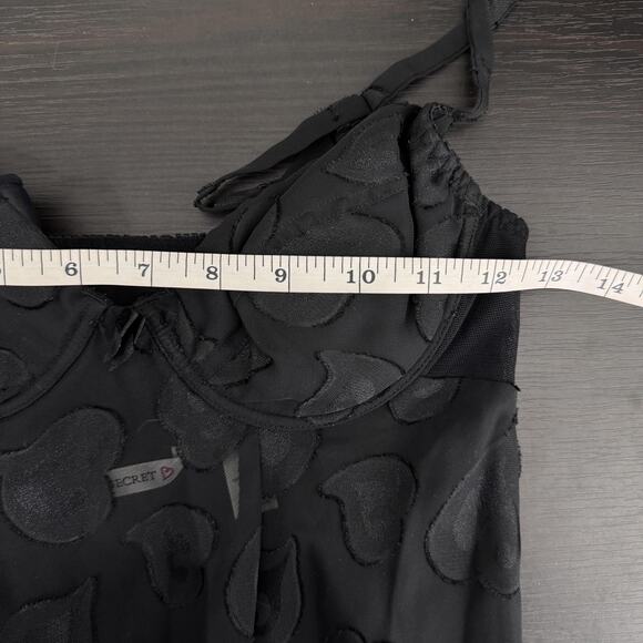 Victorias Secret Slip Dress Womens Small Sheer Heart Flocked Maxi Y2K Lingerie - Picture 10 of 12